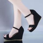 Platform Ankle-strap Wedge Sandals