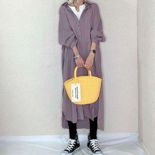 Asymmetrical Long Shirt Purple - M