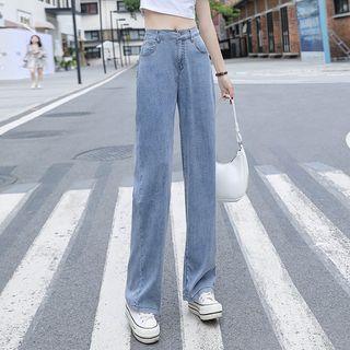 High-waist Denim Shift Cropped Pants / Pants
