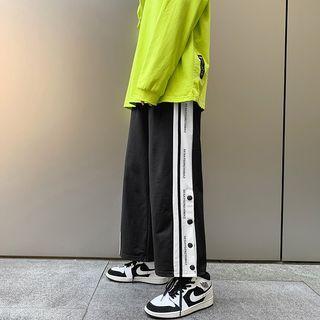 Two-tone Cropped Loose Fit Pants