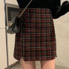 Plaid Double Breasted Mini Skirt / Midi Skirt