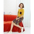 Band-waist Tiger Pattern Skirt
