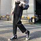 Buttoned Cuff Cropped Harem Pants