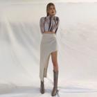 Draped Cutout Maxi Skirt