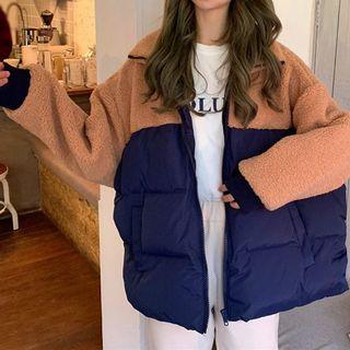 Fleece Padded Jacket As Shown In Figure - One Size