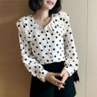 Dotted Triple Collar Blouse