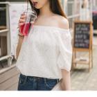 Hearty Lace Cutout Off Shoulder Top