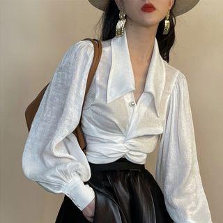 Collared Twisted Blouse