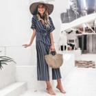 Striped Cropped Jumpsuit