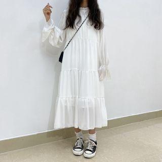 Long-sleeve A-line Dress / Slipdress / Set