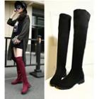 Faux Leather Low Heel Over-the-knee Boots
