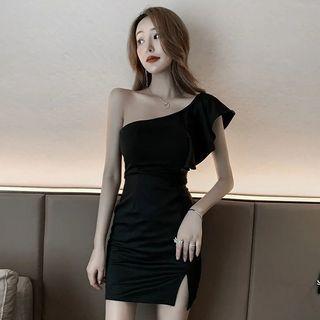 One-shoulder Mini Bodycon Dress / Undershorts