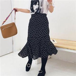 Printed Midi Skirt Black - One Size