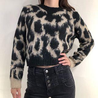 Leopard Sweater Leopard - Black & Alomond - One Size