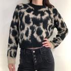 Leopard Sweater Leopard - Black & Alomond - One Size