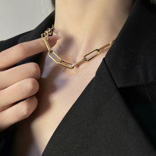 Chunky Chain Alloy Choker Gold - One Size