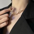 Chunky Chain Alloy Choker Gold - One Size