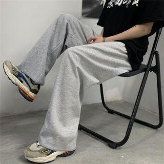 Plain Wide Leg Straight Cut Pants