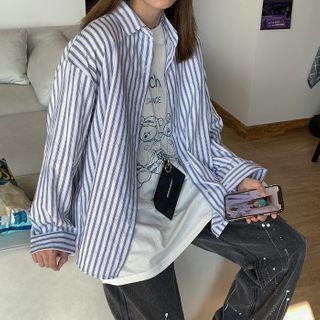 Wide Leg Jeans Stripe - Blue & White - One Size