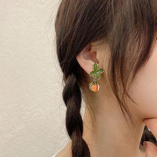 Fruit Dangle Earring 1 Pair - Orange & Green - One Size