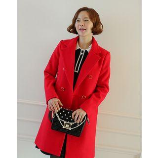 Double-breasted Colored Tailored Coat