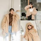 Oversized Faux-shearling Hoodie One Size