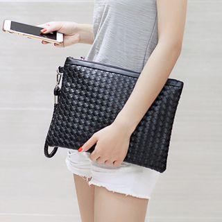 Faux Leather Plait Clutch