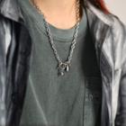 Couple Matching Lock Pendant Necklace As Shown In Figure - One Size