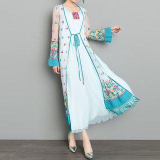 Embroidered Long Thin Jacket
