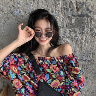 Floral Short-sleeve Top / Jumper Shorts