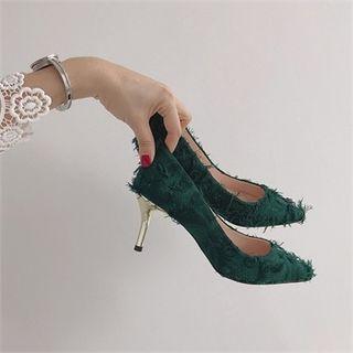 Fringed Fabric Pumps In 3 Colors