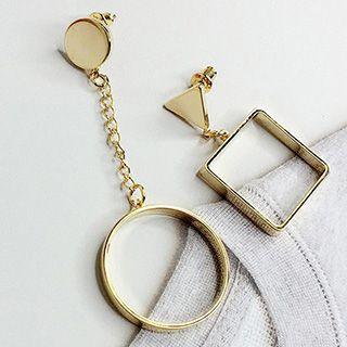 Non-matching Drop Hoop Earrings