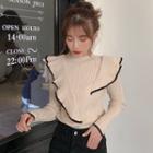 High-neck Ruffle Sweater