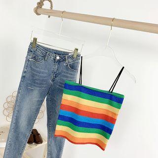 Striped Knit Camisole Top Stripes - Multicolors - One Size