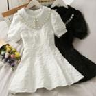 Pearl-trim Peter Pan-collar Mini Dress