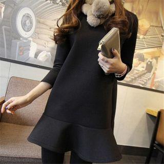 Ruffle Trim Mini Pullover Dress