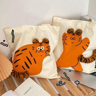 Tiger Print Tote Bag / Charm