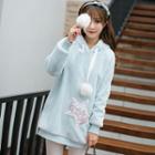 Star Faux Fur Long-sleeve Hoodie