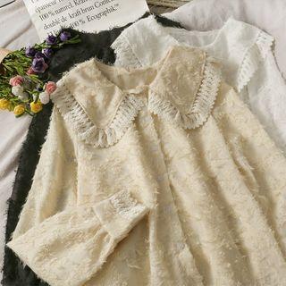 Lace-trim Fringed Loose Blouse