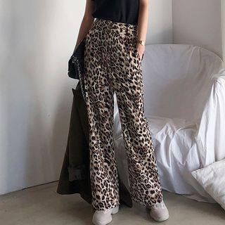 Leopard Print Wide Leg Pants