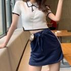 Short-sleeve Polo Shirt / A-line Skirt