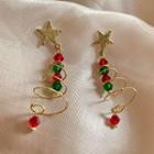 Christmas Tree Drop Earring 1 Pair - Stud Earrings - Black & White - One Size
