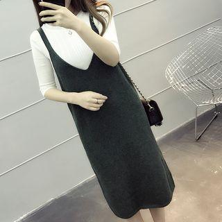 Set: Knit Top + Sleeveless Knitted Dress
