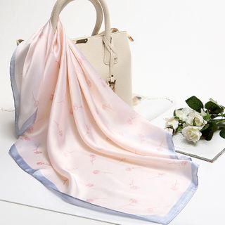 Bow Scarf Pink & Grayish Blue - One Size