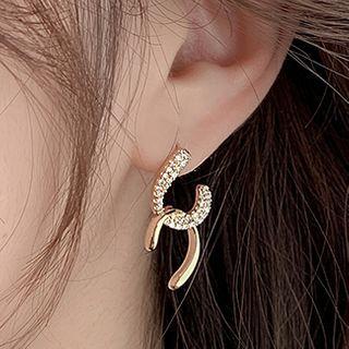 Rhinestone Alloy Dangle Earring 1 Pair - 925 Silver Needle - Gold - One Size