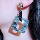 Square Dangle Earring 1 Pair - Blue & Gray - One Size