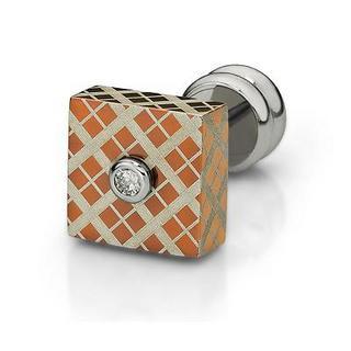 Square Diamond Single Earring Rose Gold - One Size