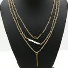 Layered Necklace 2152 - Gold - One Size