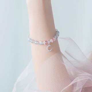 925 Sterling Silver Moonstone Moon Bracelet As Shown In Figure - One Size