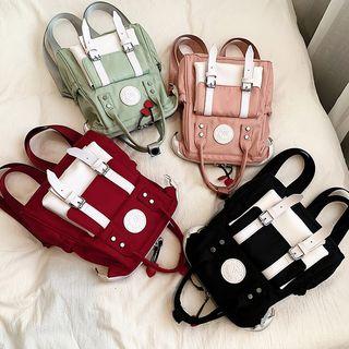 Color Block Top Handle Backpack